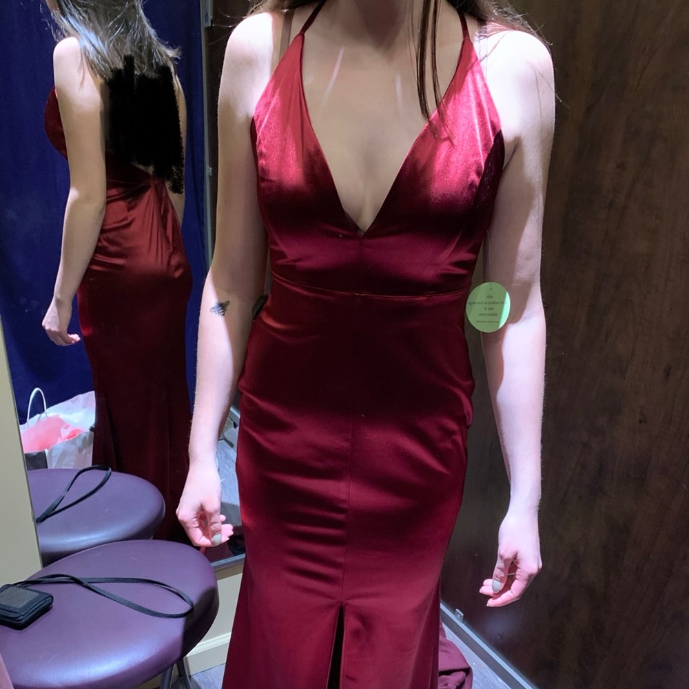 Red Satin Prom Dress!!